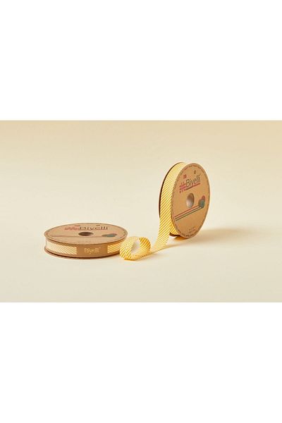 Hangora Bias Striped Ply C04 Yellow 2 cm 25 Meters 65% Cotton 35% Polyester
