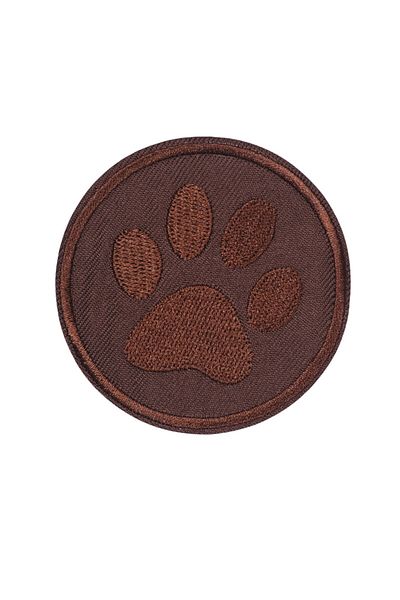 MBB ETİCARET Applique Iron-On Dark Brown Paw Crest 5 cm