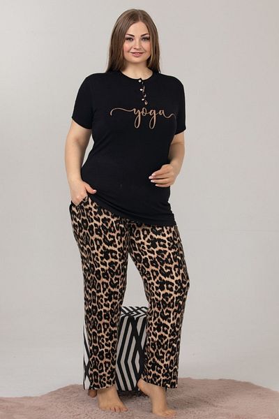 tarzımsüper Plus Size Luxury Pajamas Set with Elastic Waist Comfort Model Cotton Women's Pajamas Set