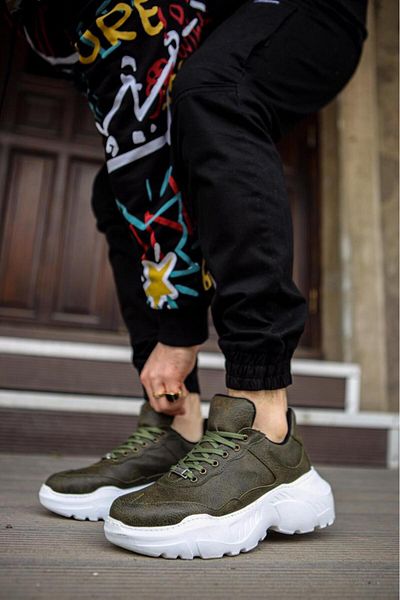 Knack N75 Μοντέλο Χακί Casual Παπούτσια με ψηλή σόλα