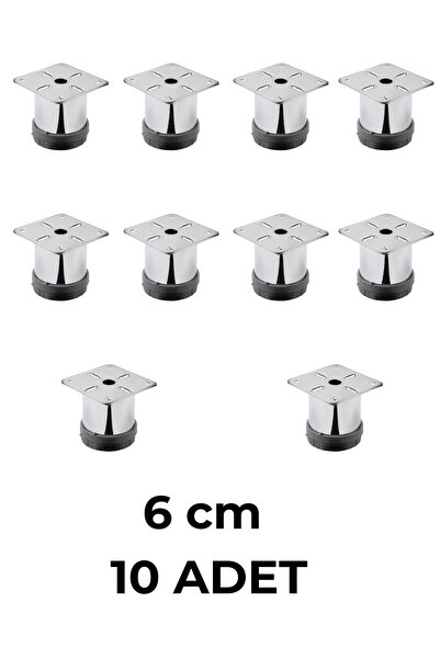 TURGUTLAR 10 ADET 6 cm Mobilya Kanepe Baza Koltuk Metal Destek Yükseltici Aya...
