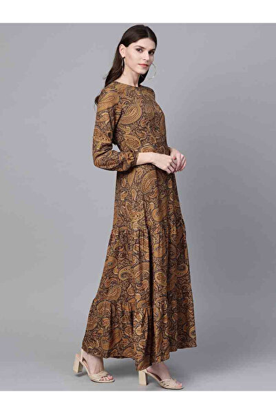 Sassafras By Styli Paisley Print Tiered Maxi Dress