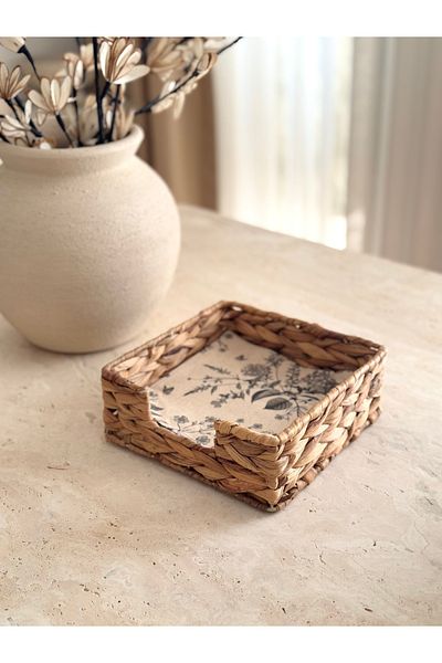 Dekorzdükkan Wicker Square Napkin Holder