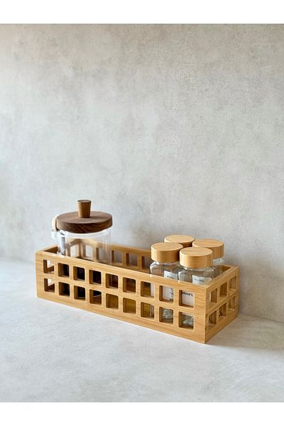 Dekorzdükkan Bamboo Perforated Model Organizer