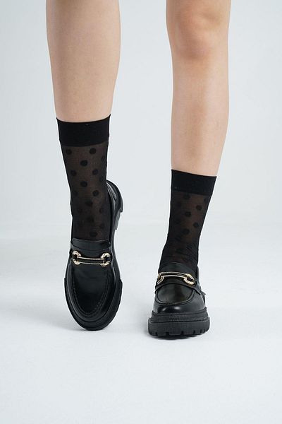 Beyond Mocasin cu bandă din piele neagră de damă, cu bandă de 4,5 cm