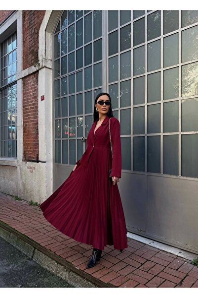 Diemmood Jachetă și rochie plisate pentru femei