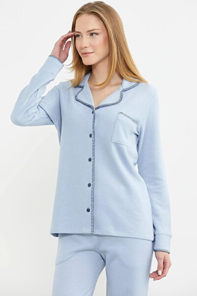 Sementa 76422 Fitilli Wellsoft Kalın Gömlek Pijama Takım