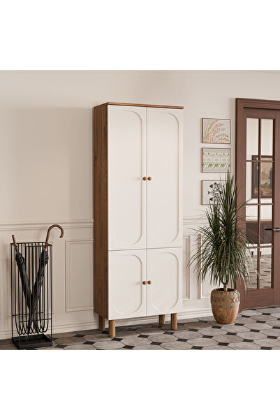 Mezza 5094 ROMA 4 KAPAKLI (MEMBRAN) 5 ASKILI BOHEM PORTMANTO ATLANTİK ÇAM - BEYAZ