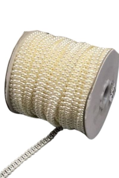 P Parla Sewable Inline Pearl Width 1 cm Cream 10 Meters