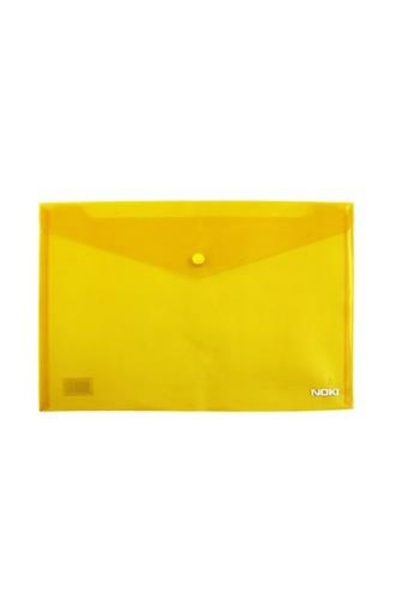 Noki 36 Pcs Clear A4 Snap Closure File Envelope File Yellow