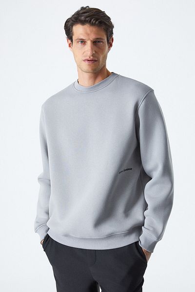 GRIMELANGE Dane Men's Organic Fabric Soft Gray Sweatshirt