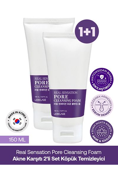 LEBELAGE Cleansing Set of 2 Real Sensation Pore Cleansing Foam 1 1