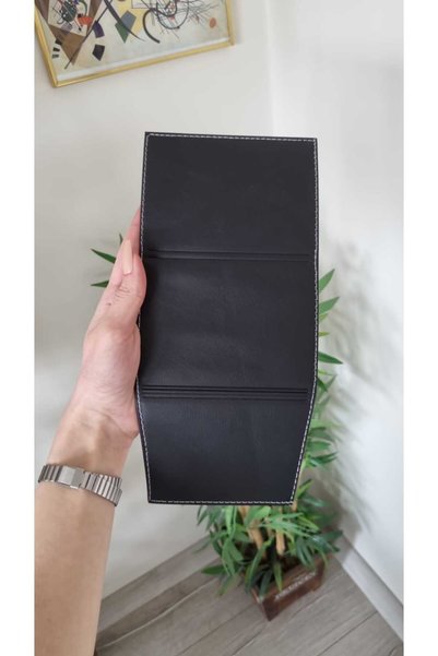 EFE DERİ Leather Stitched Car License Case Container with Cover License Holder Auto License Protector