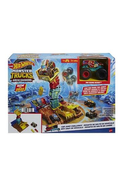 HOT WHEELS Hotwheels Monster Trucks Arena Smashers - Demo Derby Car Jump Challenge HNB94/HNB92