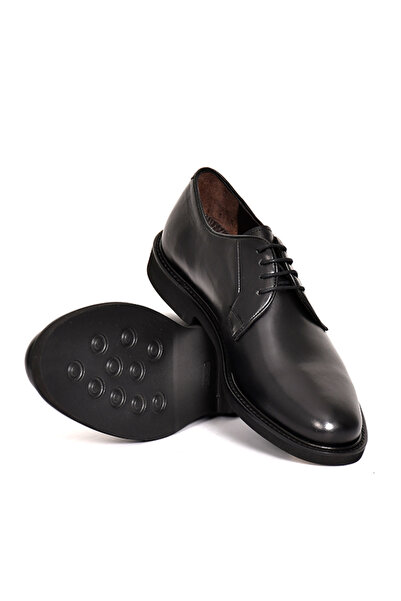 DANACI Hakiki Deri Siyah Klasik Erkek Ayakkabı EVA Taban Bağcıklı - Tuna 9437