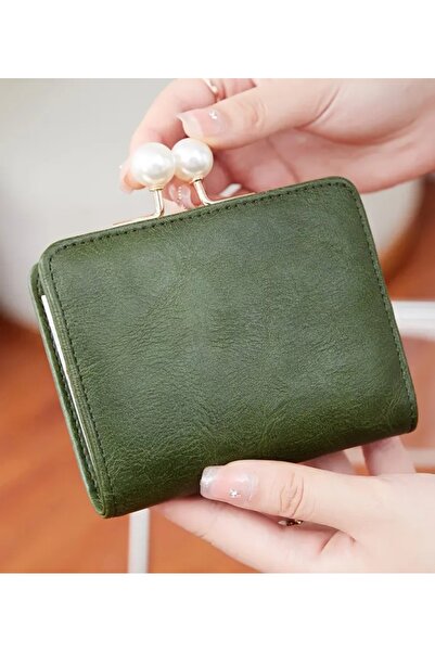 ARONA KADIN CÜZDAN ÖPÜCÜK KİLİTLİ İNCİ DETAYLI