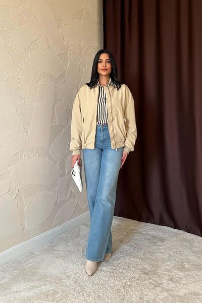 nedo7 Light Khaki Piece Bomber Jacket