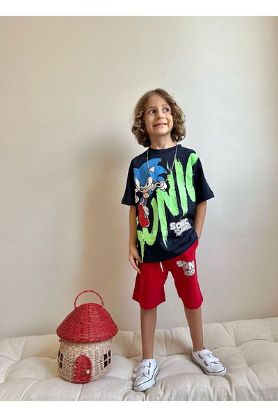 patriko tekstil مجموعة شورتات مطبوعة بشخصيات شعبية للأولاد Iri̇ Yazi Ti̇shirt Alt Top