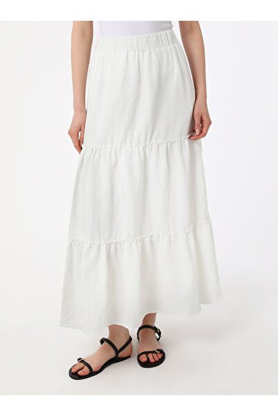 Benin Fusta cu talie elastică de mărime mare (Benin) - albă
