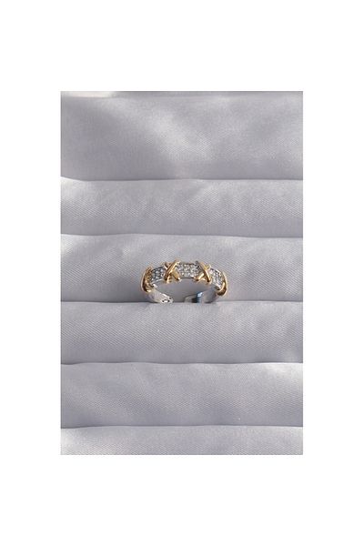 Skygo Silver Colored Brass Adjustable Ring with Zircon Stone - Tj-Byk3284