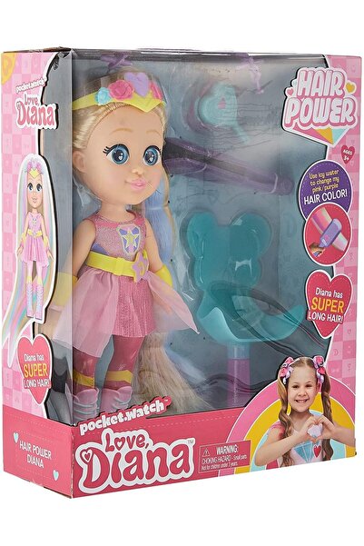 LOVE DIANA دمية لوف ديانا هير باور إس 2 تعمل بالبطارية، 13 بوصة، دمية أنيقة، متعددة الألوان، 20509