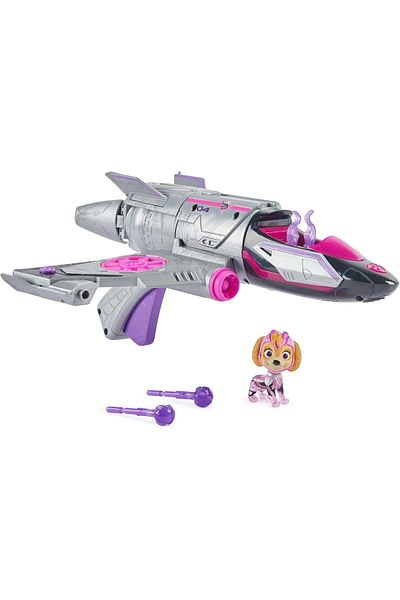 PAW PATROL Paw Patrol, Skye Mighty Jet with Lights and Sounds, Wings Rotating 360 Super Movies, Games for Boys