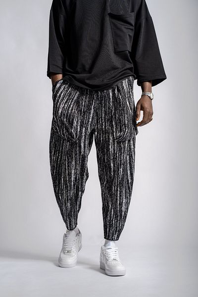 Superbluemexico Παντελόνι με φαρδύ μπαλόνι με υφή Unisex Ethnic Pattern