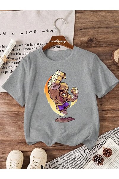 H&GHAMLEGİYİM Boxer Printed Children's Oversize T-Shirt