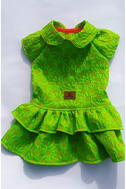 KÖPEK KIYAFETİ ELBİSE RUFFLE YEŞİL