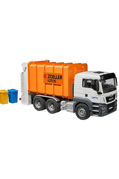 Bruder Bruder Man TGS Rear Loading Garbage Truck Orange 03762