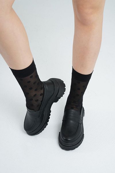 Beyond Γυναικεία Μαύρα Δερμάτινα Loafer Παπούτσια Moccasin 4,5cm Byndlfrk02