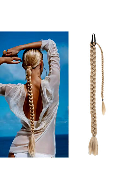 CREST E-TİCARET Braided Buckle Tie Ponytail - Honey Foam