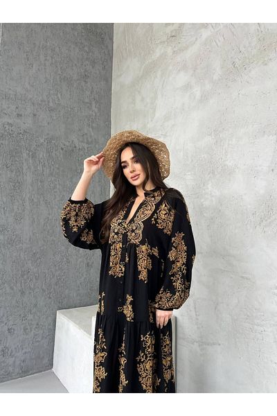 PREMİER VİE Teseeür New Season Tac Pattern Summer Viscose Dress