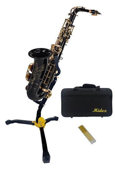 Midex Sf-701st Standlı Profesyonel Alto Saksafon (stand Çanta Ve Aksesuar Dah...