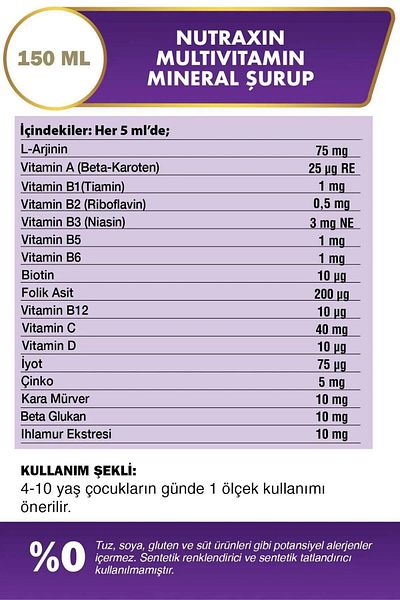Nutraxin Kids Multivitamin Mineral Syrup 150 ml