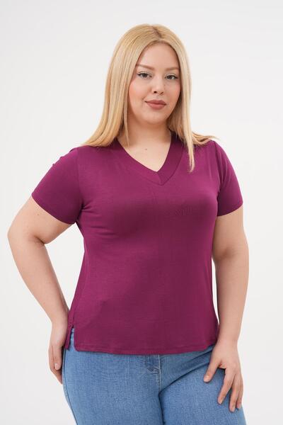 Siyezen Large Size V-Neck Bamboo Tshirt