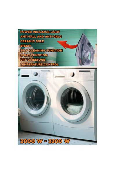 Hausberg Fier De Calcat Cu Talpa Din Ceramica Hb-hb7812vr, 2000-2300 W, 400 Ml, Alb-verde