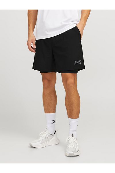Jack & Jones Ανδρικό μαύρο σορτς Jack Jones Noos 12278063 -02
