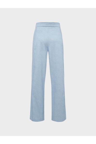 RİVUS Blue Pleated Loose Wide Leg Pants
