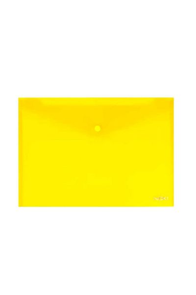 Noki 24 Pcs Clear A4 Snap Closure File Envelope File Yellow