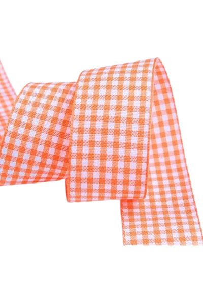 shop Taffeta Plaid Ribbon 25 mm Orange 5 Meters