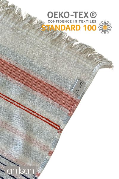 Anılsan Πετσέτα θαλάσσης Azure Stripe Detail 100% Βαμβάκι 50x80