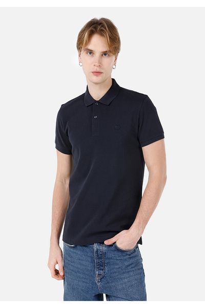 Colin's Ανδρικό κοντομάνικο μπλουζάκι Classic Fit Polo Neck μονόχρωμο