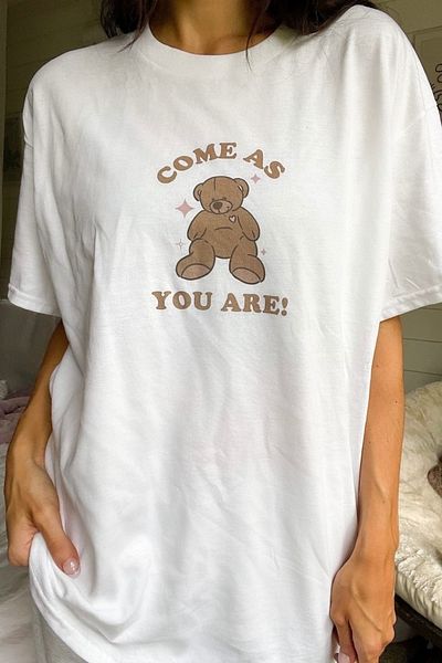 EFBUTİK Λευκό μπλουζάκι Unisex Come As You Are