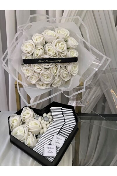 Masalsı Concept Kız İsteme Çiçeği Söz Çikolatası Nişan Kadife gül Buket Kız i...