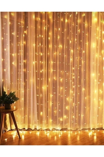 Genel Markalar Animasyonlu 3x2 Mt. Ince Telli Perde Ledi Yılbaşı Aydınlatma L...
