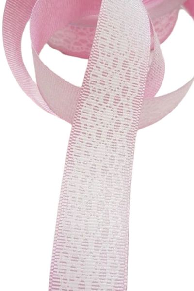shop Taffeta Lace Look Ribbon Pink 25 mm 5 Meters