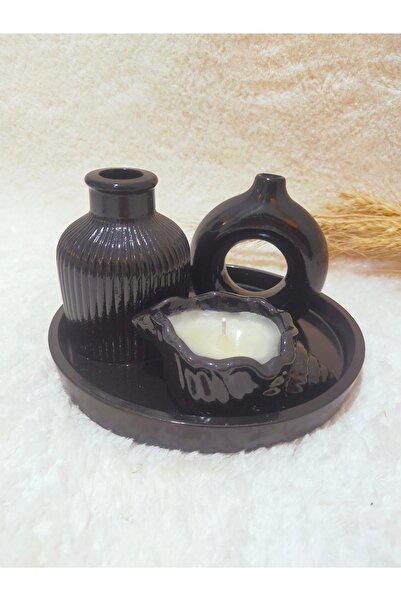 LOVHOME 4'lü İskandinav Set Özel Tasarım İstiridye Mumluk Pinterest Vazo Akse...