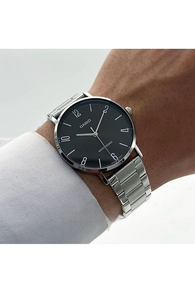 Casio Men's Analog Watch MTP-VT01D-1B2UDF - 46 mm - Silver