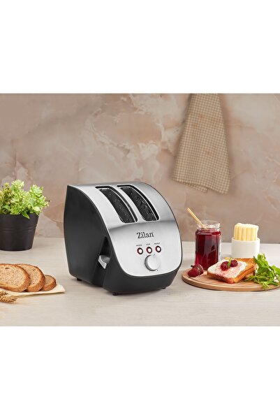 Zilan Prăjitor de pâine ZLN-2690, negru/oțel inoxidabil 1000W, 6 niveluri de rumenire